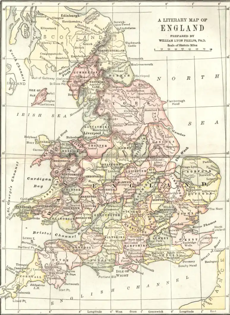 Illustration: A LITERARY MAP OF ENGLAND